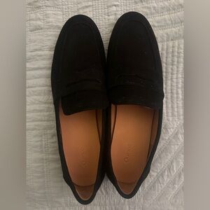 Quince Black Suede Loafers - NEW